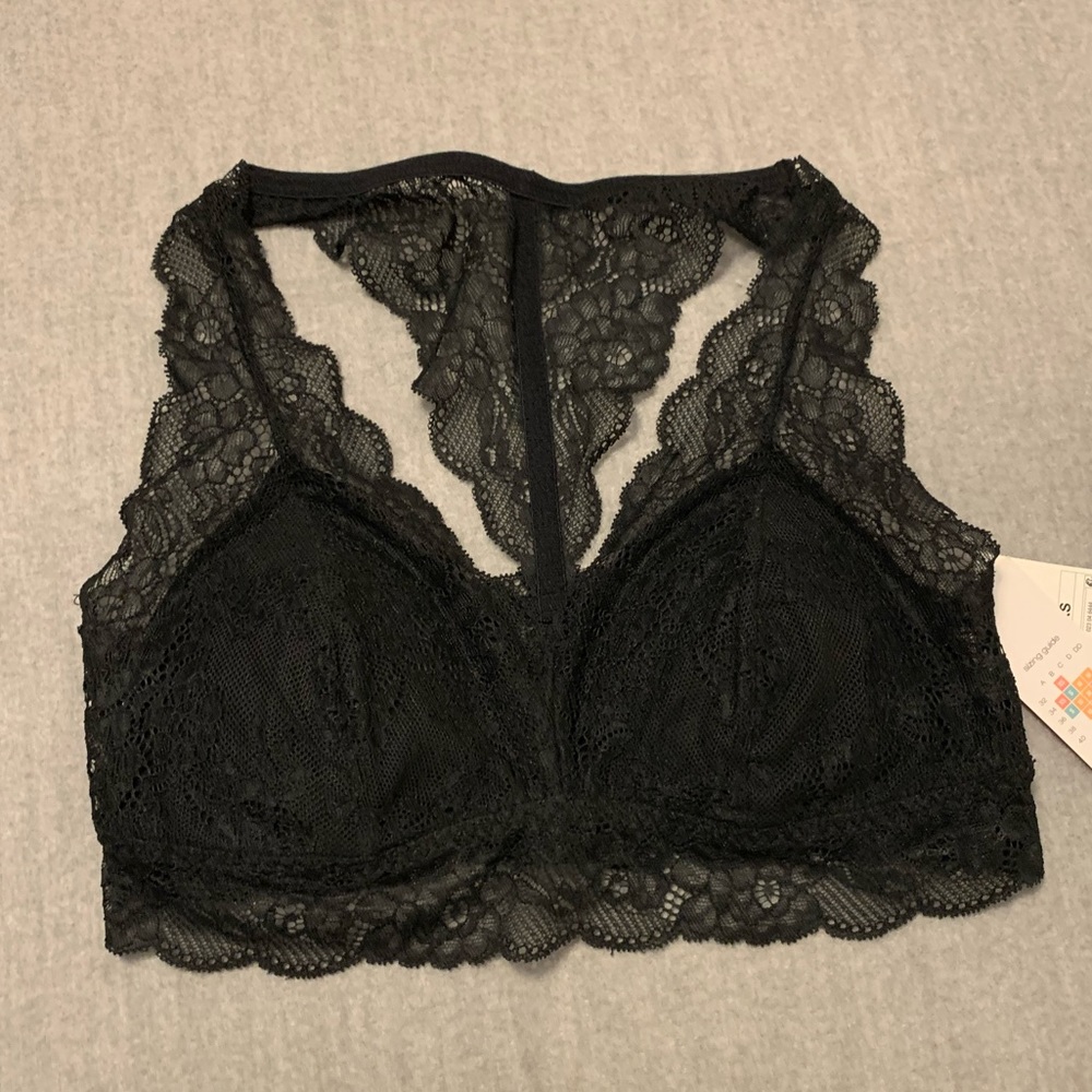 NWT Black racerblack XS bralette